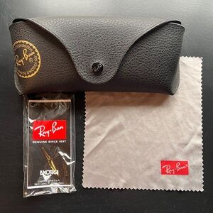 RayBan Leather Case Black Authentic